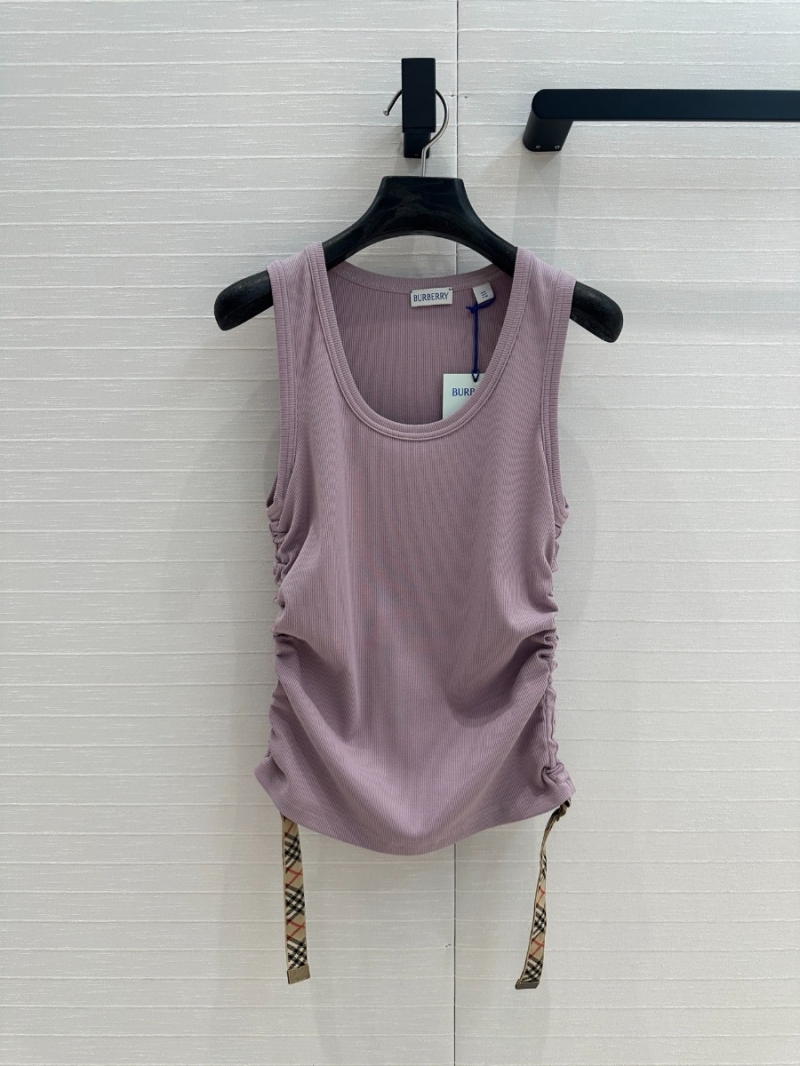 Burberry Spring/Summer 2025 Elegant Ruched Tank Top in Mauve