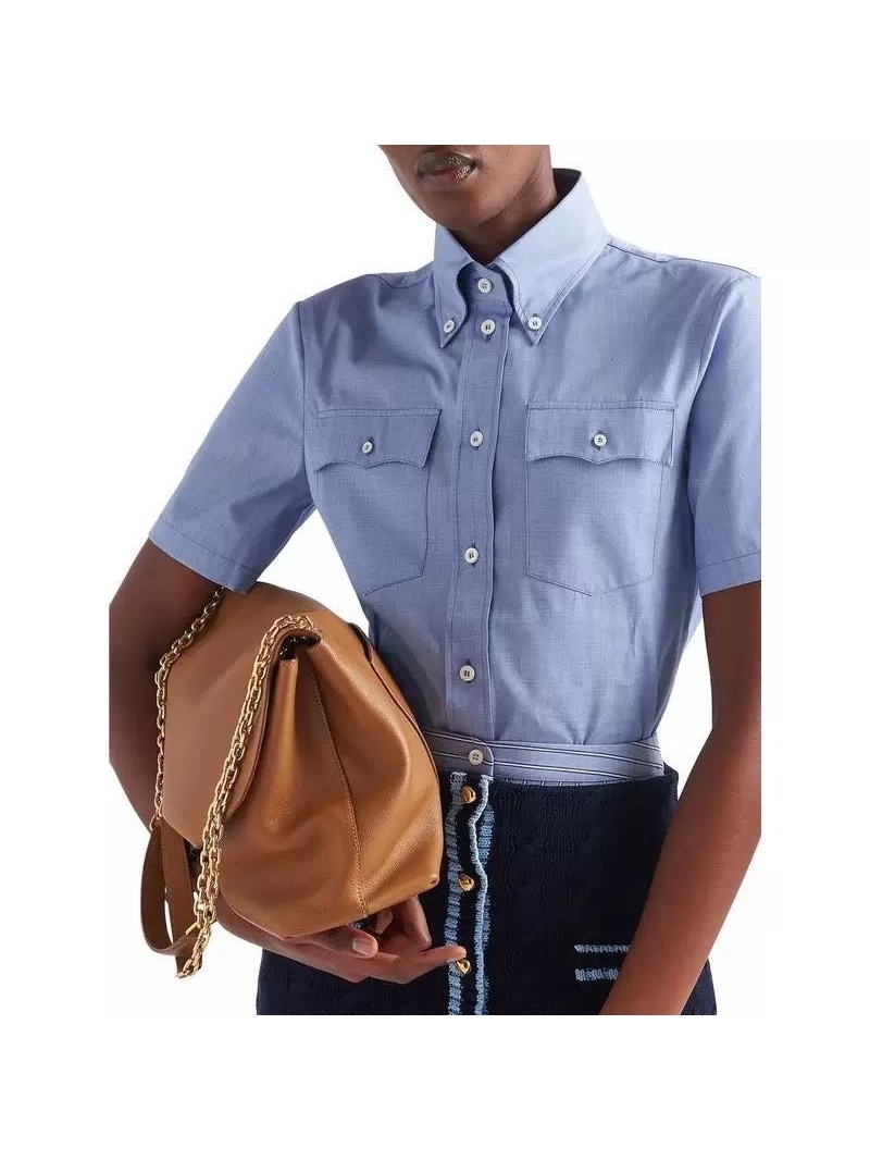 Prada Spring Summer Casual Workwear Shirt Light Blue