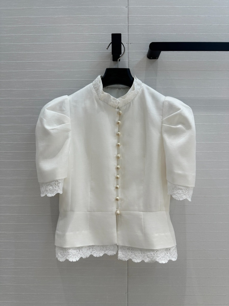 Dior EarlySpring25 Regal Bubble Sleeve Jacket. White