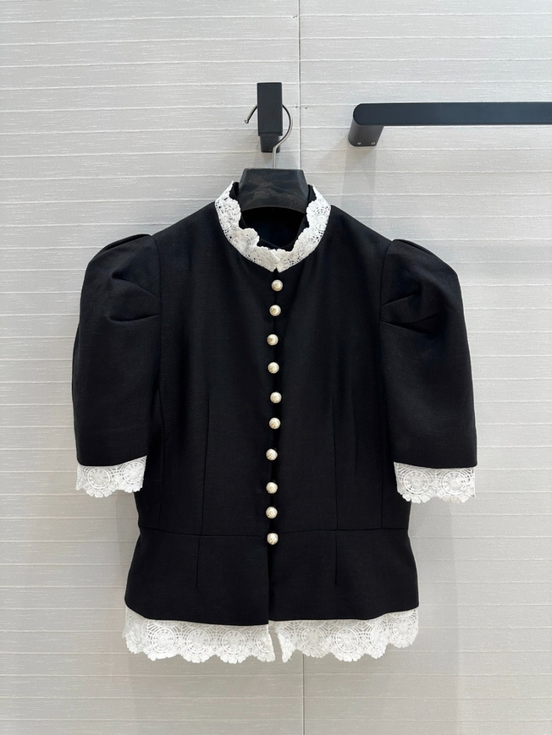 Dior EarlySpring25 Regal Bubble Sleeve Jacket. Black