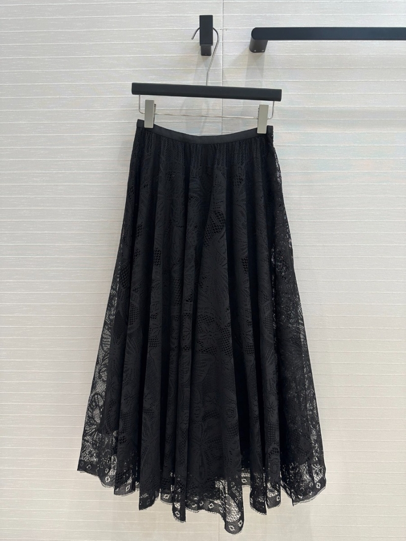 Dior 2025 Spring/Summer Resort Elegant Butterfly-Embroidered Lace Skirt Black