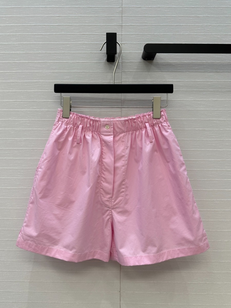 Prada 2025 Spring Summer Exclusive Logo Embroidered Casual Shorts Pink