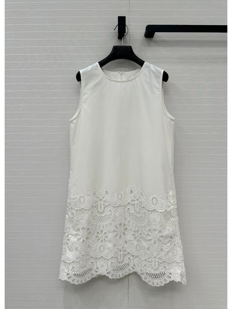 Valentino 25SS Exclusive Resort-Style Sleeveless White Dress