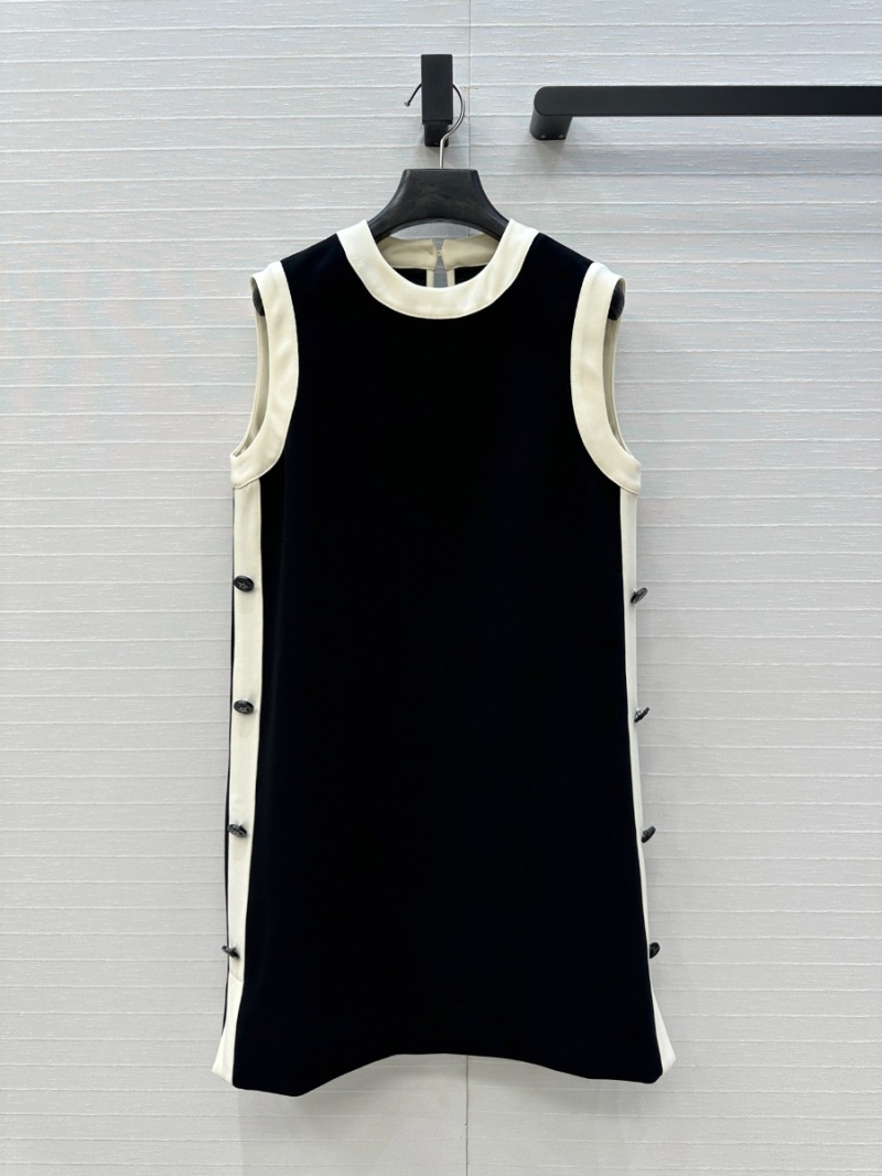 Dior 25SS MissDior Elegant Knit Tank Dress Color Block Black