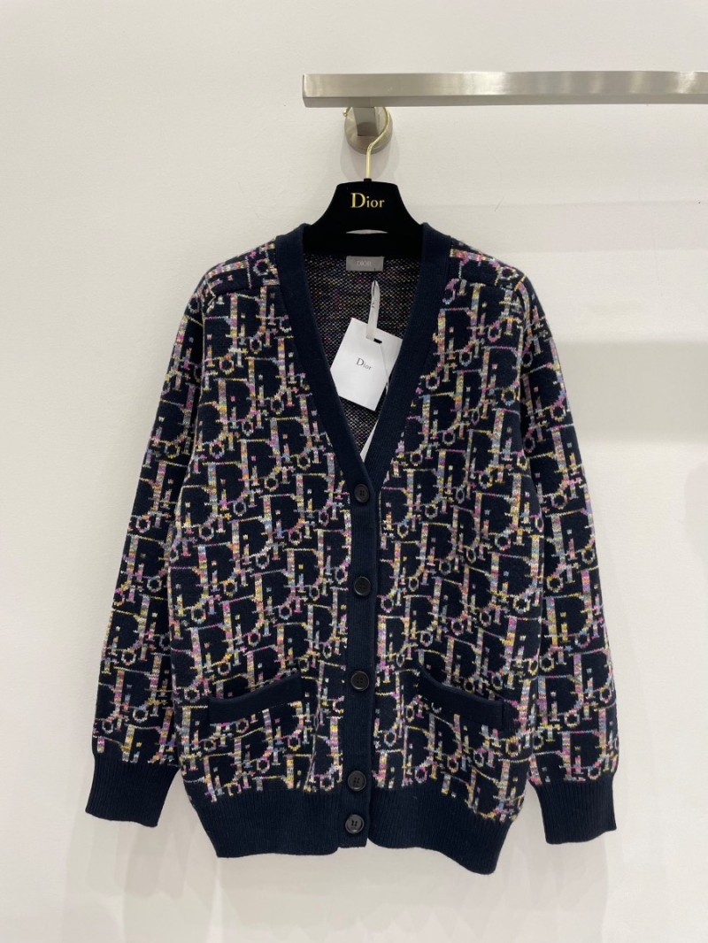 Dior Oblique Monogram Wool Knit Cardigan Multicolor