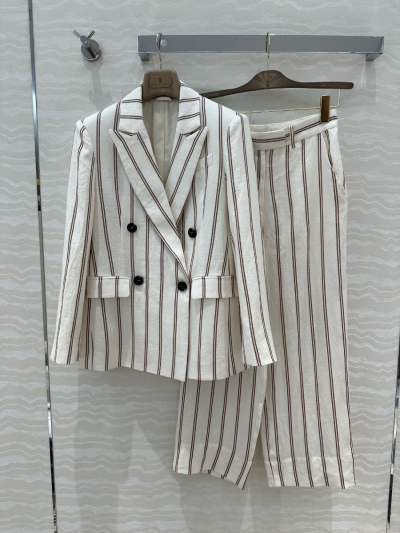 Brunello Cucinelli Striped Linen Blazer – Italian Luxury Tailoring