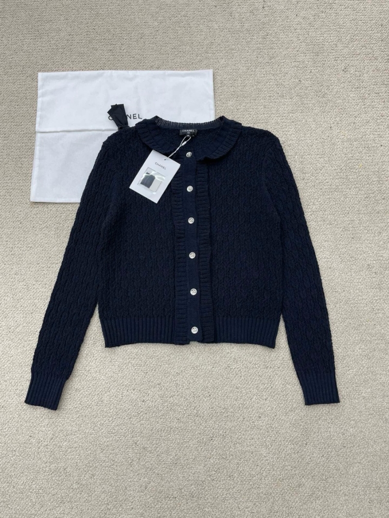 Chanel 25C Early Spring Luxe Knit Cardigan Black