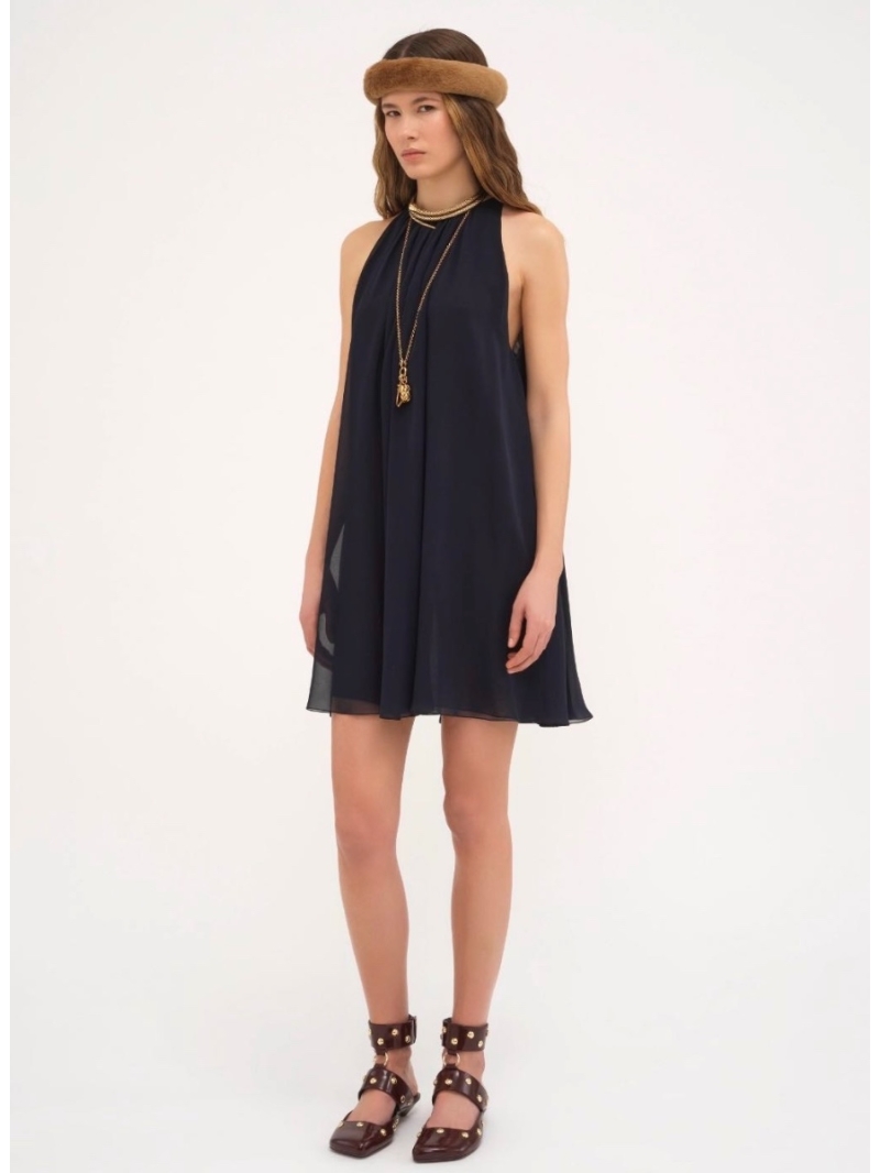 Chloe Early Spring 2025 Blue Cape Two-Piece Dress – Effortless French Elegance