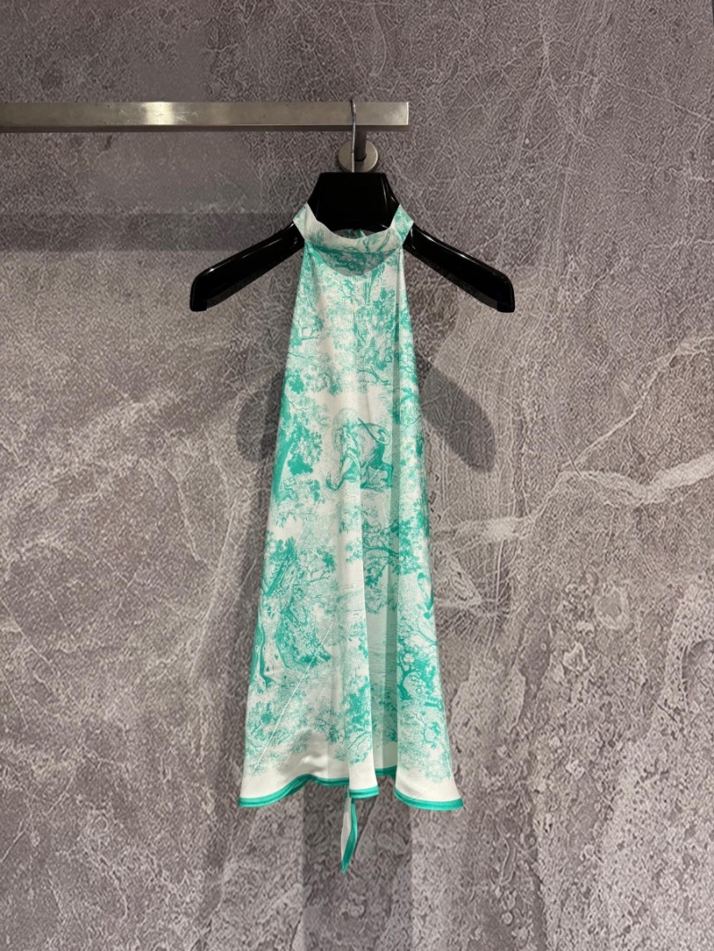 Dior Mint Green Silk Halter Top Dress
