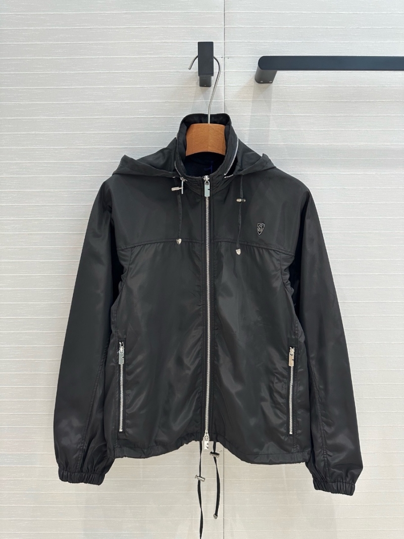 Burberry Spring 2025 Lightweight Nylon Hooded Sun Protection Jacket Black
