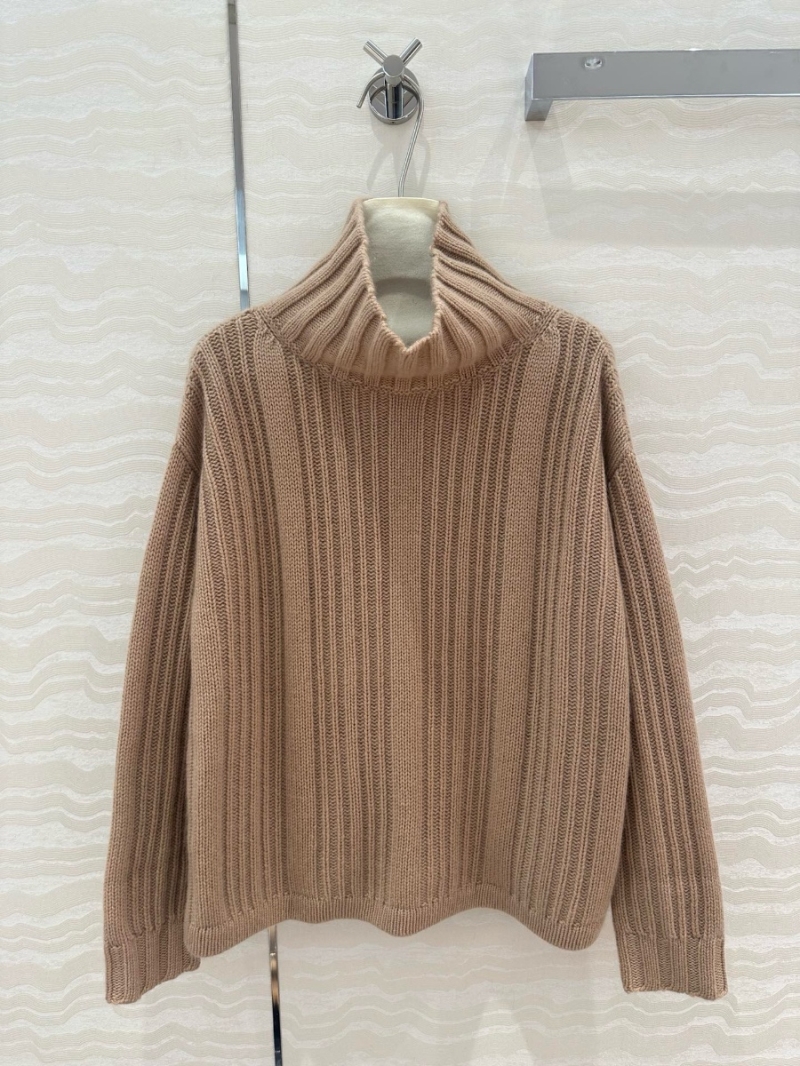 MaxMara Ribbed Turtleneck Cashmere Sweater Sand