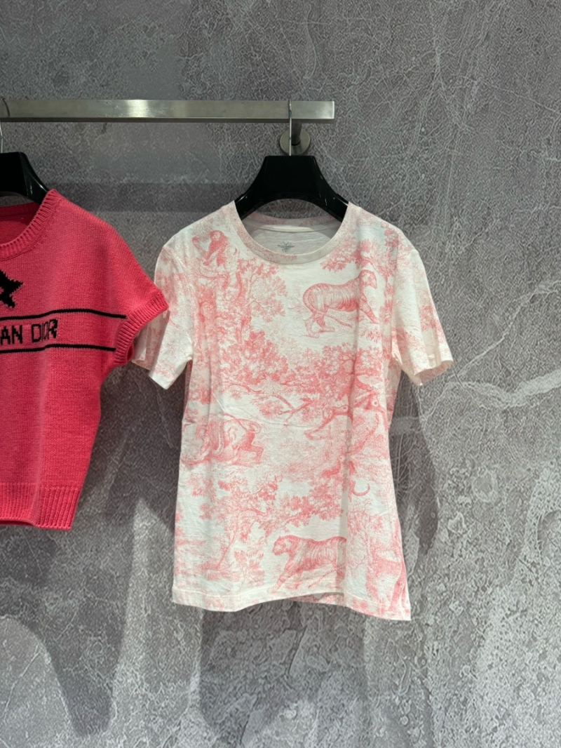 Dior 24 Fall Riviera Pink Animal Print T-Shirt