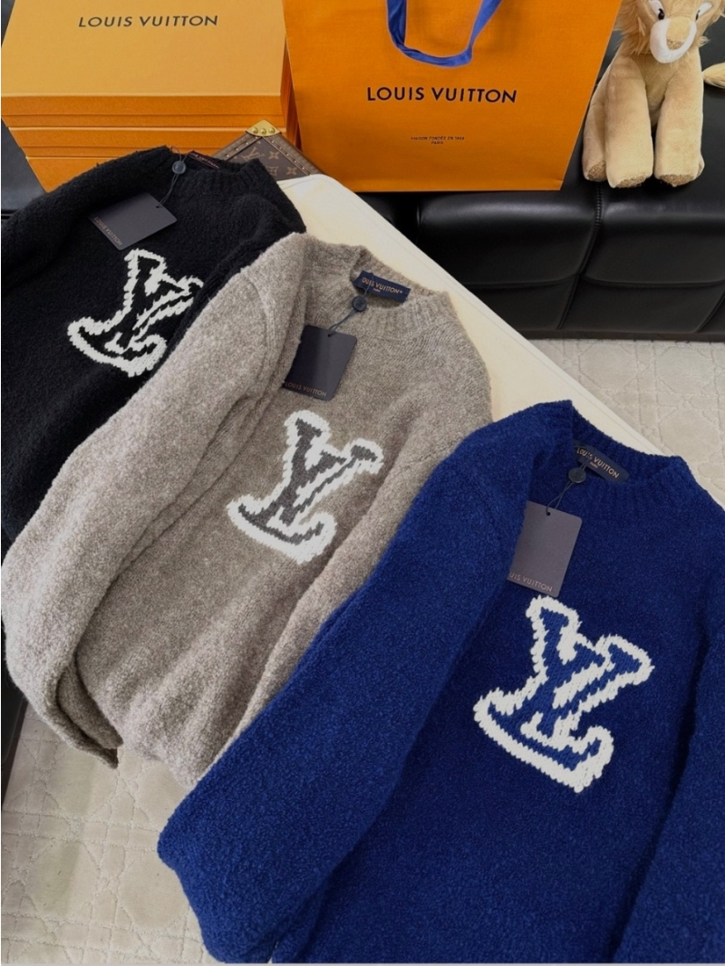 Louis VuittonLV Classic Pullover Iconic Logo Wool Sweater Black