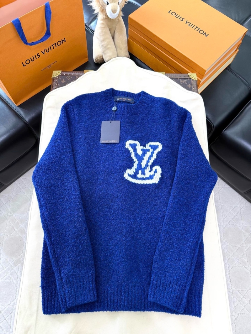 Louis VuittonLV Classic Pullover Iconic Logo Wool Sweater Blue