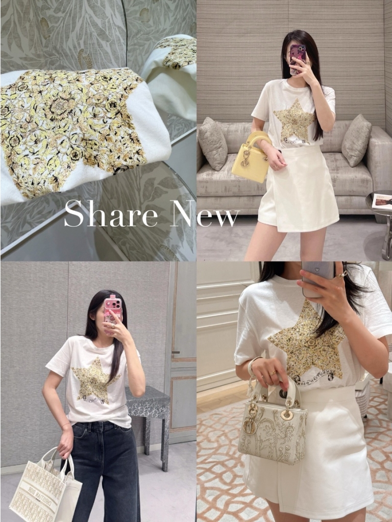 Dior Lucky Star Embroidered Cotton T-Shirt