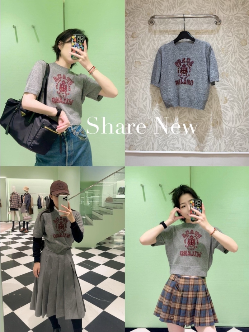 Prada 25 Early Spring Lightweight Wool-Blend Knit Top