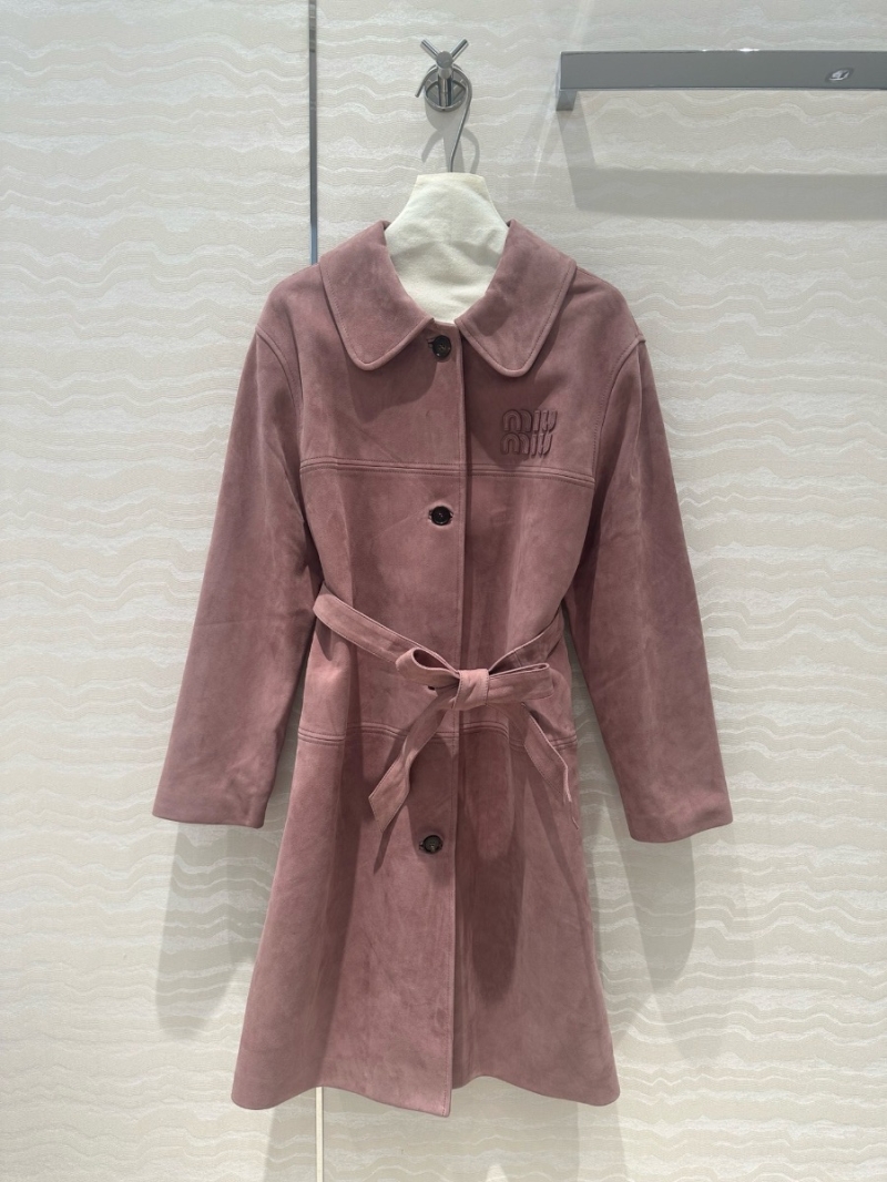 Miu Miu Limited Edition Suede Pink Trench Coat