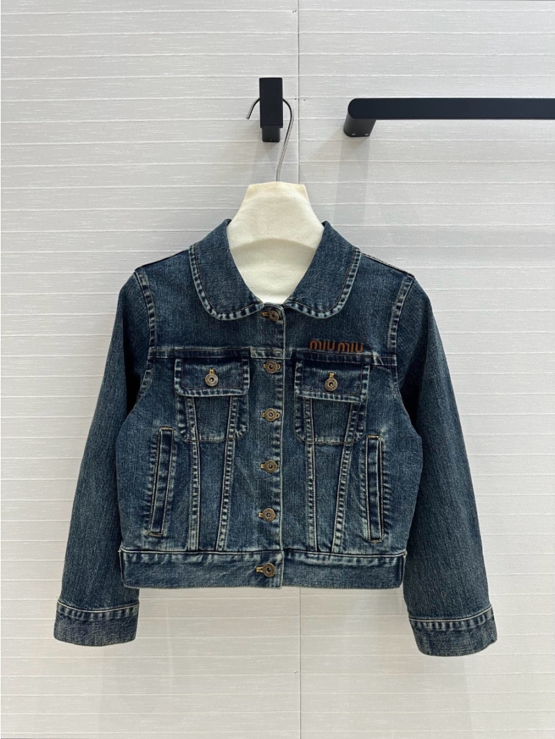 Miu Miu Retro Denim Jacket - Cropped Doll Collar Design
