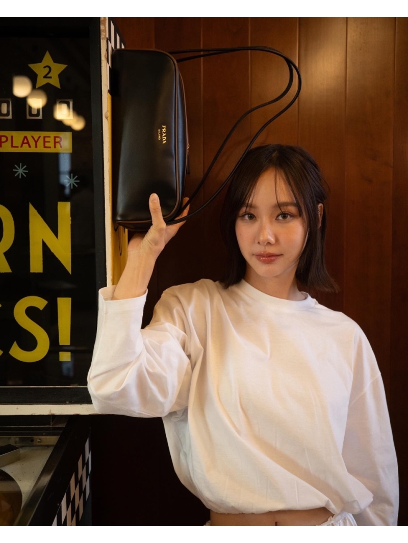 Prada Drawstring Cotton T-Shirt Cropped Tee White