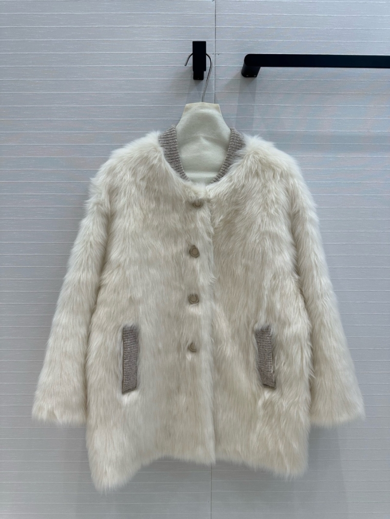Loro Piana Limited Edition Mid-Length Imported Shearling Coat Creme