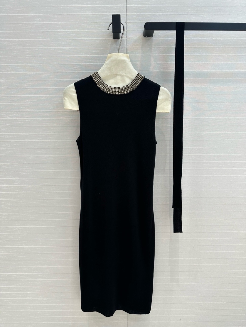 Dior Embellished Sleeveless Knit Dress with Side Slit