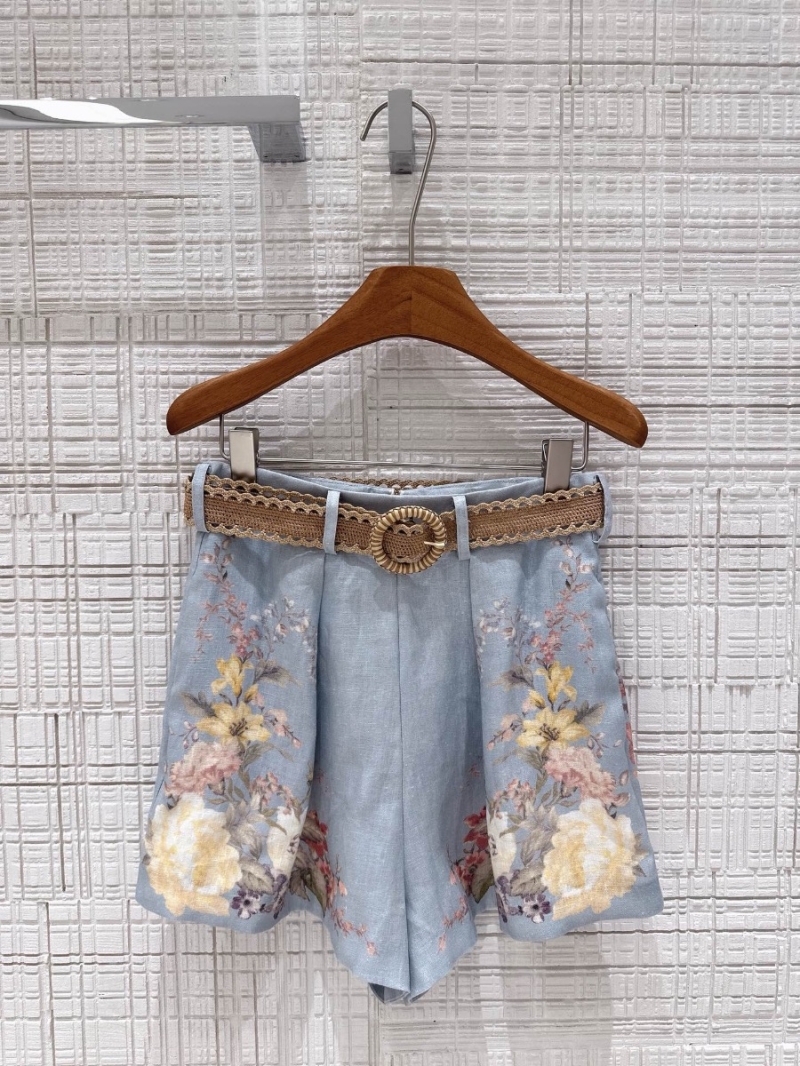 Zimmermann Waverly Tuck Short Blue Floral