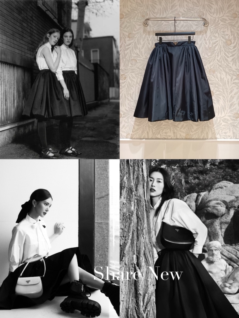 Prada High-Waisted Puff Re-Nylon Skirt – Timeless Elegance