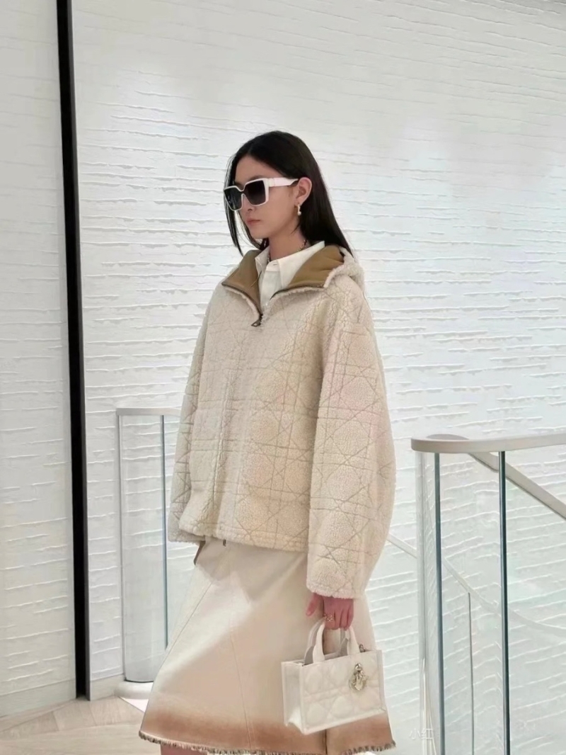 Dior Miss Dior Reversible Shearling Hooded Jacket Limited Edition