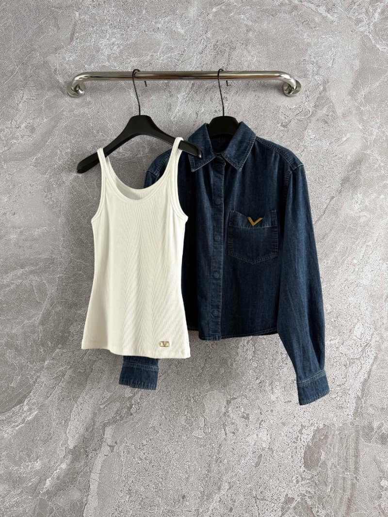 Valentino V-Logo Gold Metal Accent Tank Top