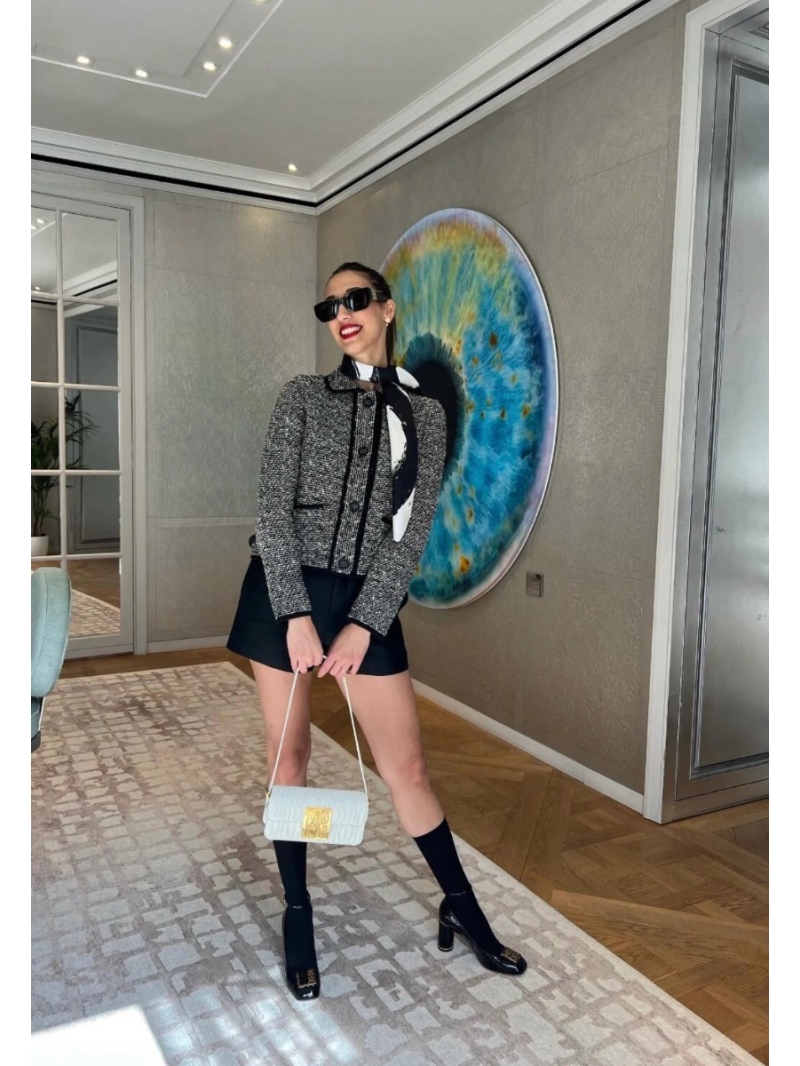 Dior 24 Wool Tweed-Style Knit Cardigan