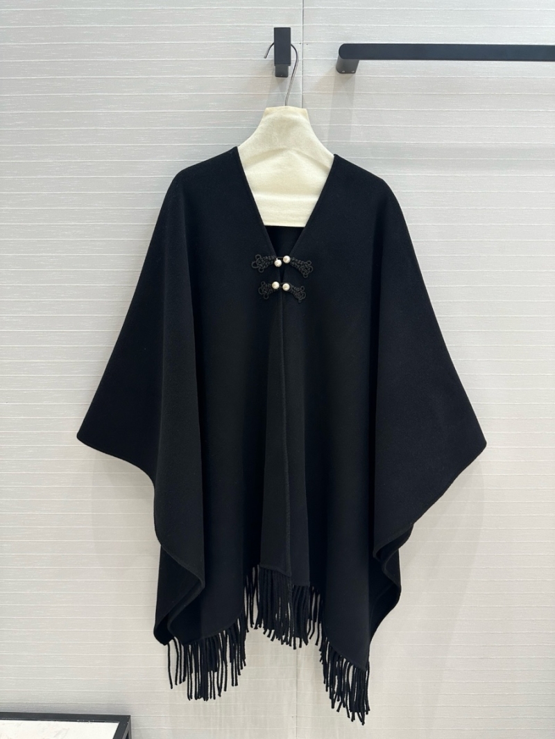Dior Luxury Cashmere Cape Shawl Black