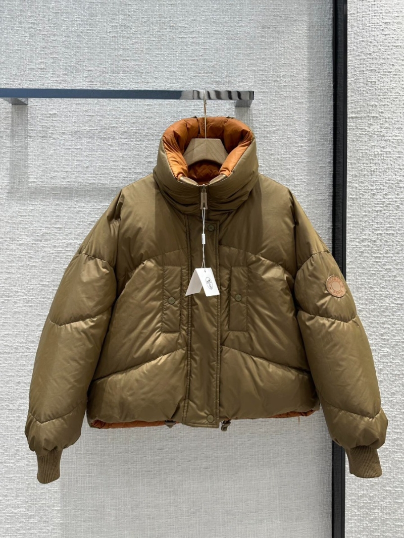 Hermes Reversible Down Jacket. Tan and Caramel.