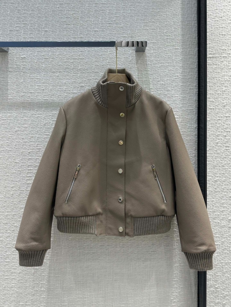 Hermes Top-Tier Lychee Pattern Lamb Leather Biker Jacket 