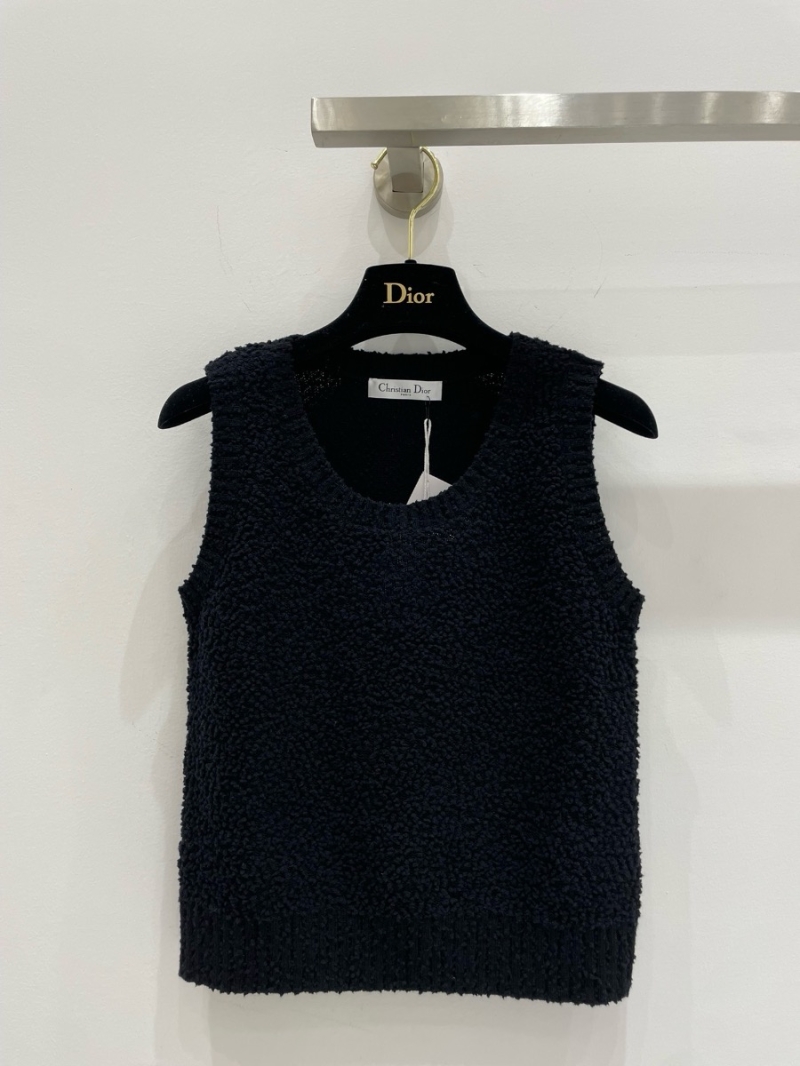 Dior New Wool Ball Tank Top 2024 Fall/Winter Collection Black