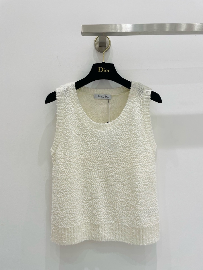 Dior New Wool Ball Tank Top 2024 Fall/Winter Collection White