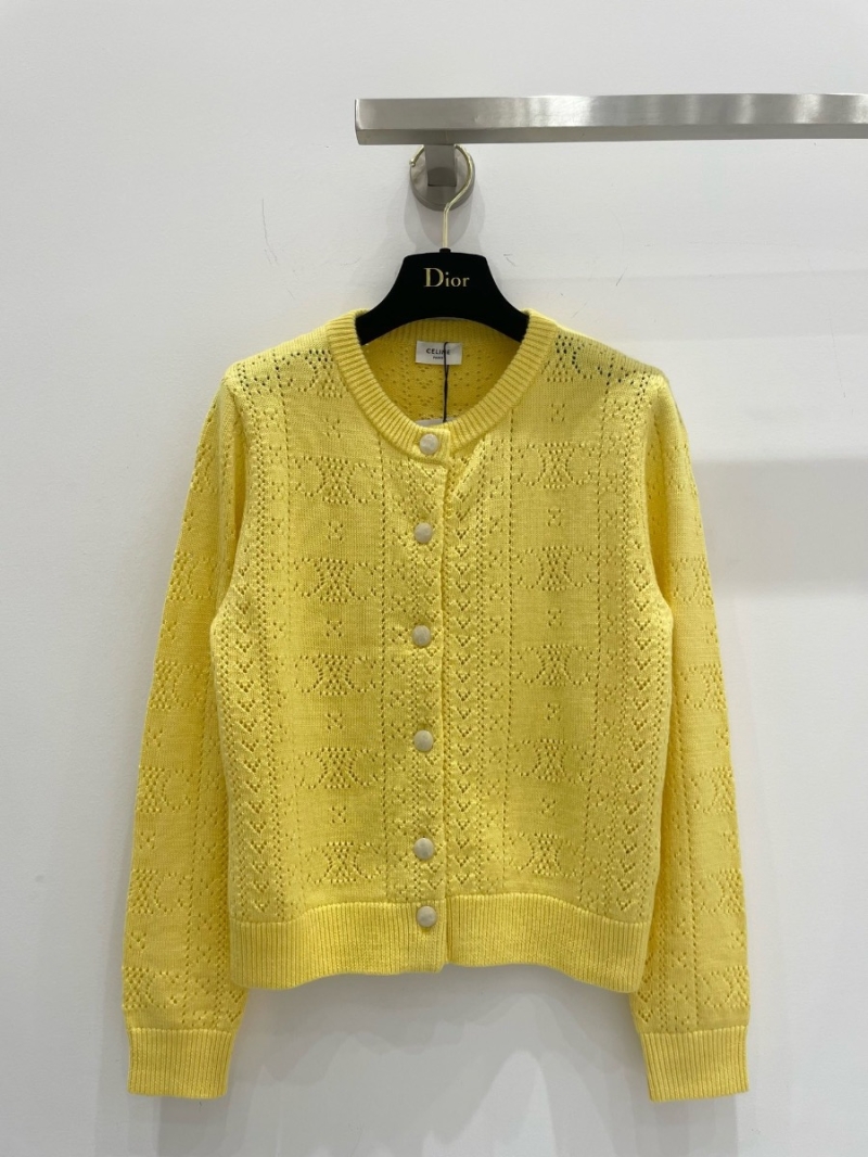Celine New Hollow Pattern Wool Knit Cardigan Early Fall Collection