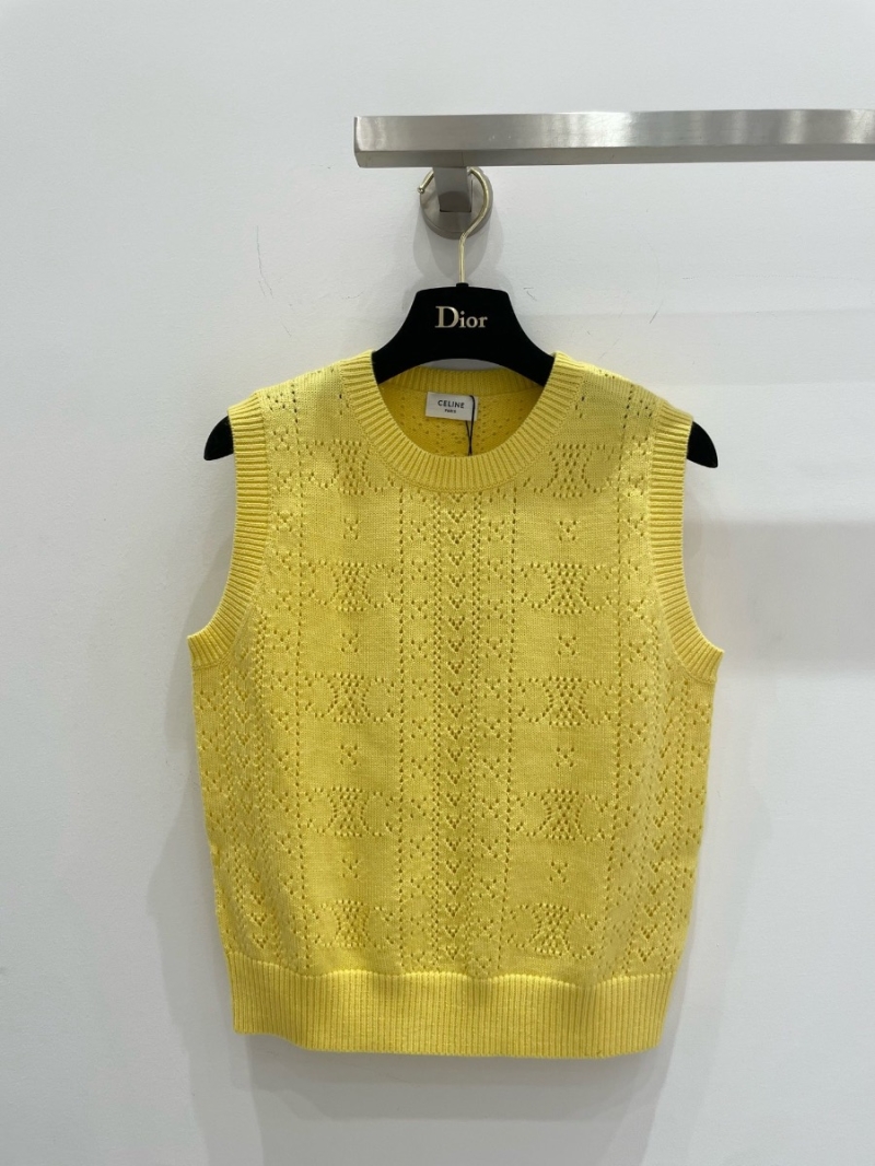 Celine New Hollow Pattern Knit Tank Top Early Fall Collection