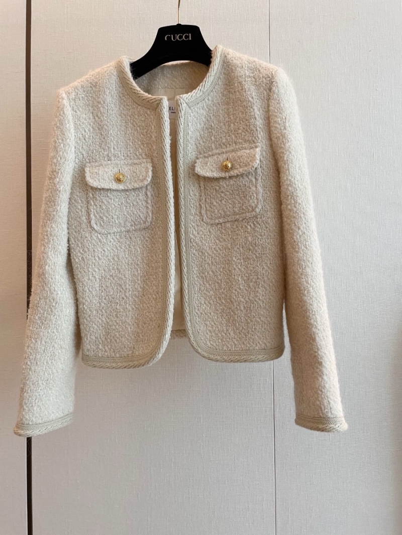 CELINE New Chelsea Boucle Tweed Jacket Vanilla - The Ultimate Youthful Edition