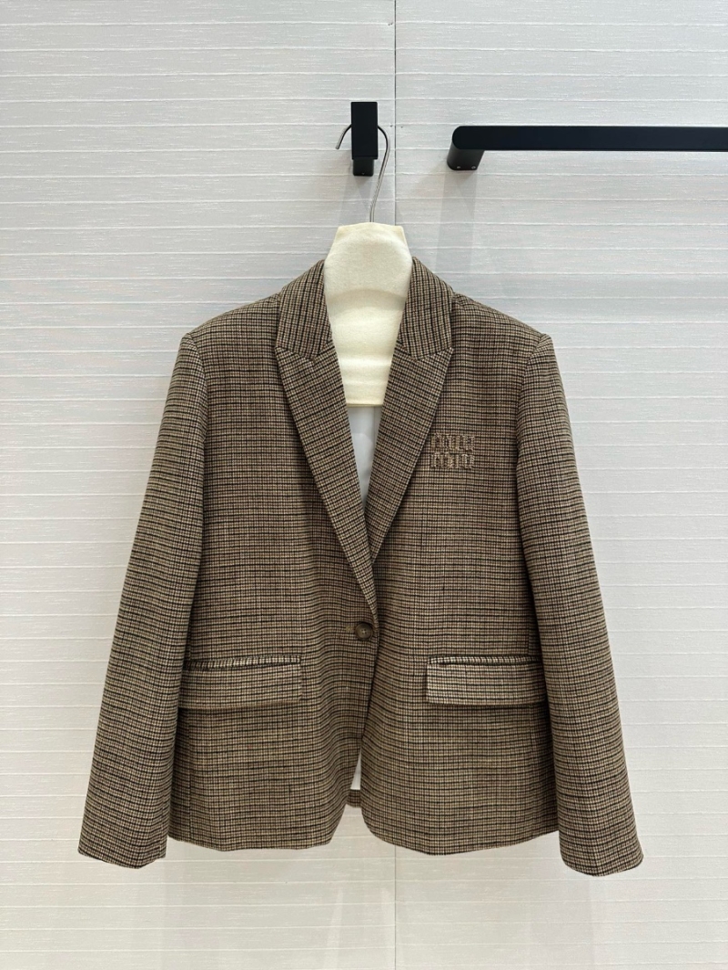 Miu Miu British Preppy Checkered Blazer