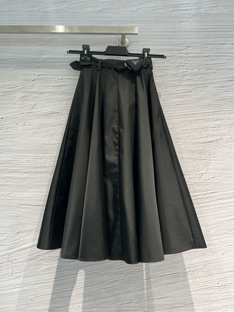 Prada Early Spring 2024 Collection Triangular Skirt with Enamel Triangle Logo