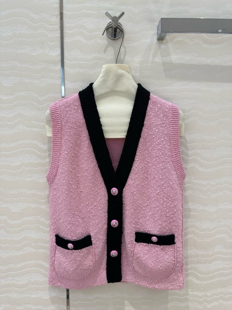 Chanel CC24k Deauville Series Contrast V-Neck Vest