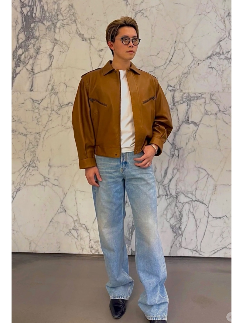 YSL Saint Laurent Unisex Imported Turkish Lambskin Leather Jacket Limited Edition Tan