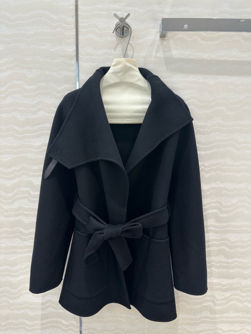 Hermès Fall/Winter 2024 Handcrafted Double-Faced Wool-Cashmere Coat Black
