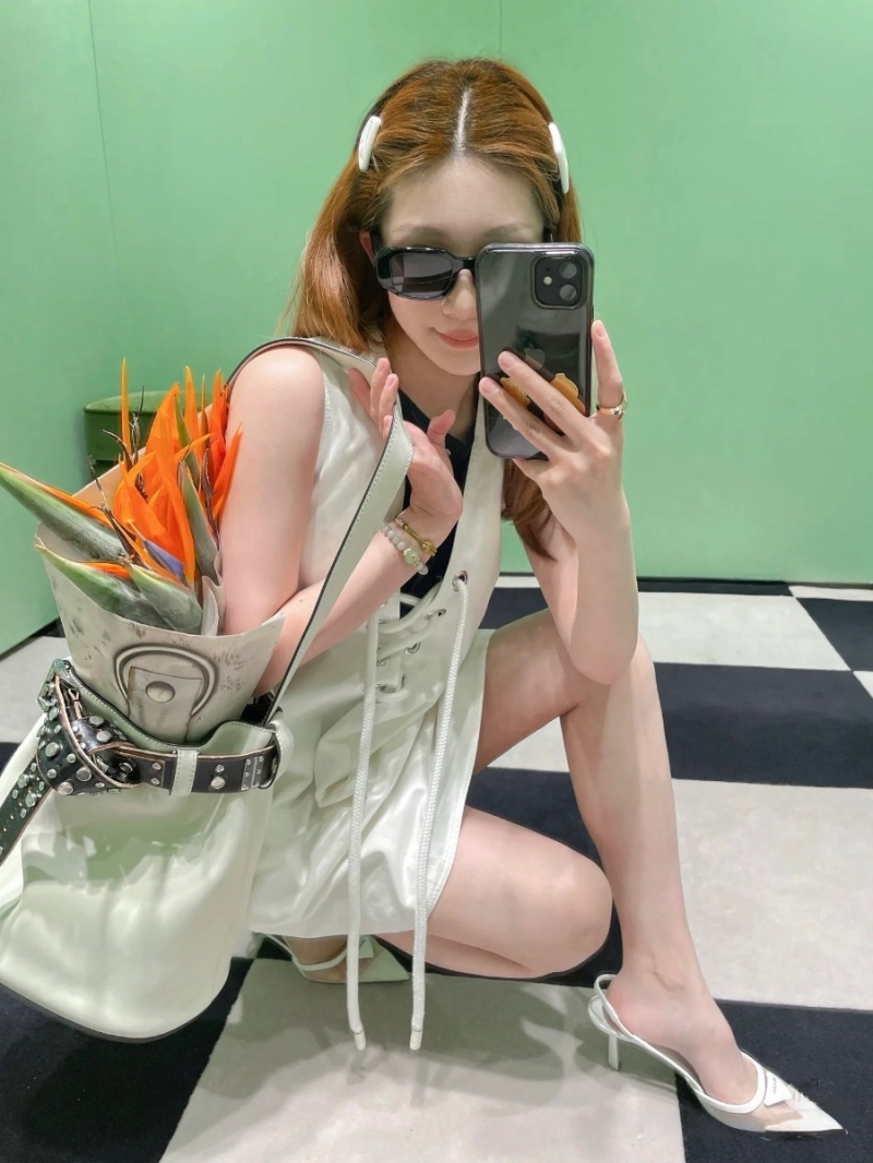 Prada 2025 Spring/Summer Fresh White Vacation Dress with Rope Tie Detail