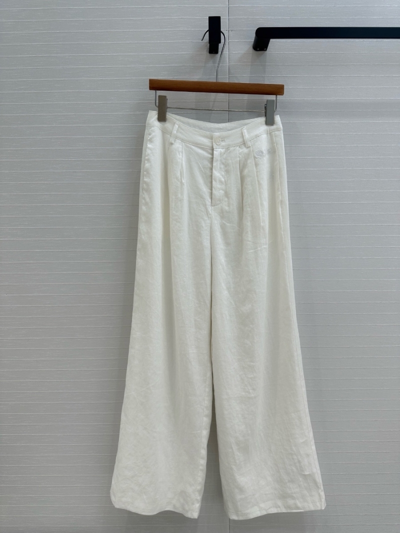 Loro Piana 2025 Early Spring Classic Pleated Wide-Leg Pants