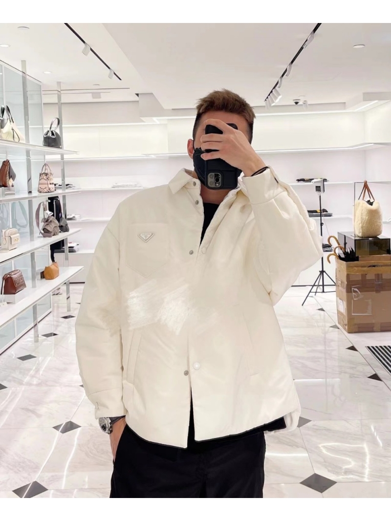 Prada Early Fall Cotton Padded Jacket – White