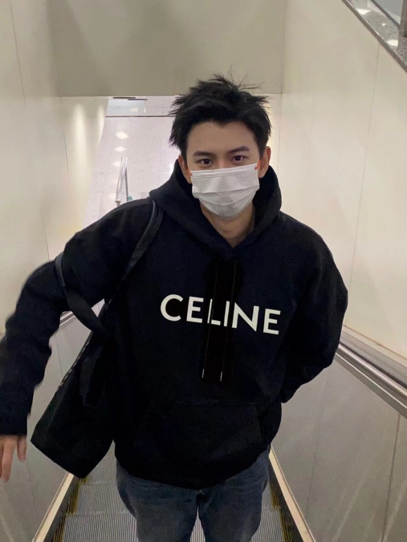 CELINE Capsule Collection Minimalist Unisex Hoodie. Black
