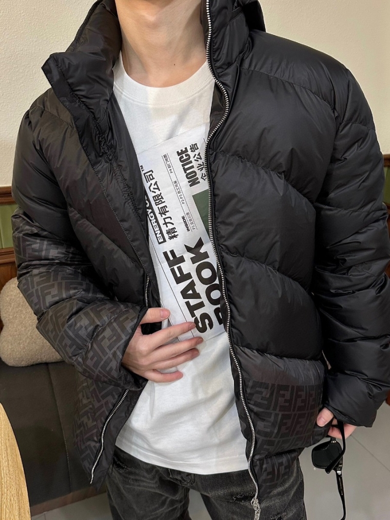 Fendi New Collection Diagonal Quilted Performance Down Jacket. Black
