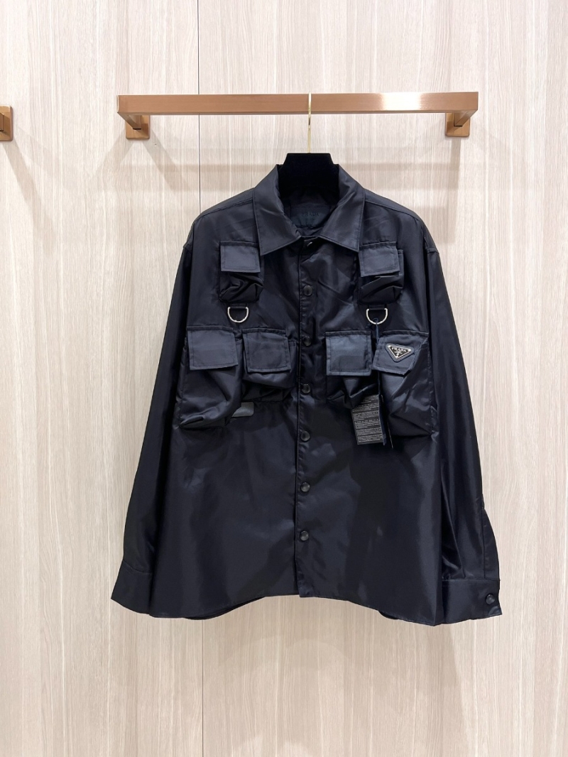 Prada Re-Nylon Multi-Pocket Utility Jacket. Black