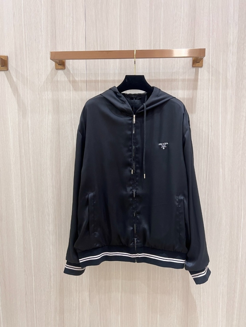 PRADA Men's Luxe Mulberry Silk Spring/Summer Jacket 